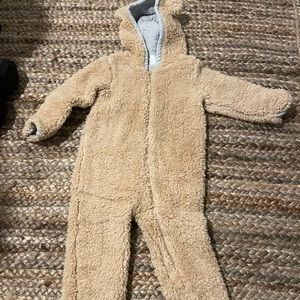 Fuzzy light brown bunting for riding in the stroller or car seat